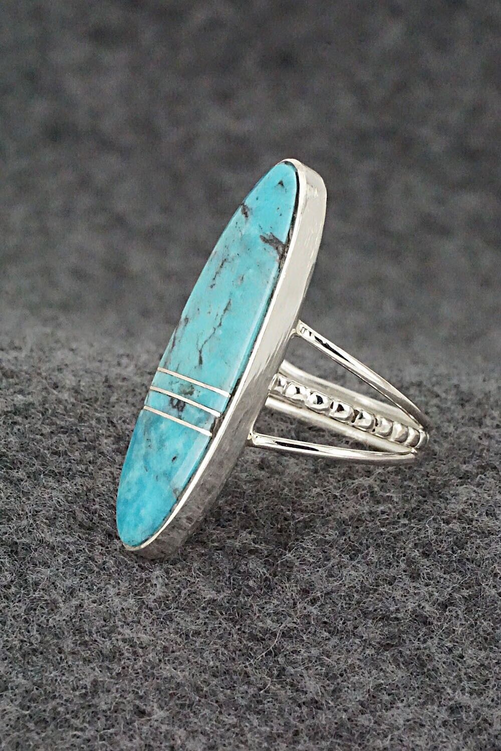 Turquoise & Sterling Silver Ring - Harold Smith - Size 8