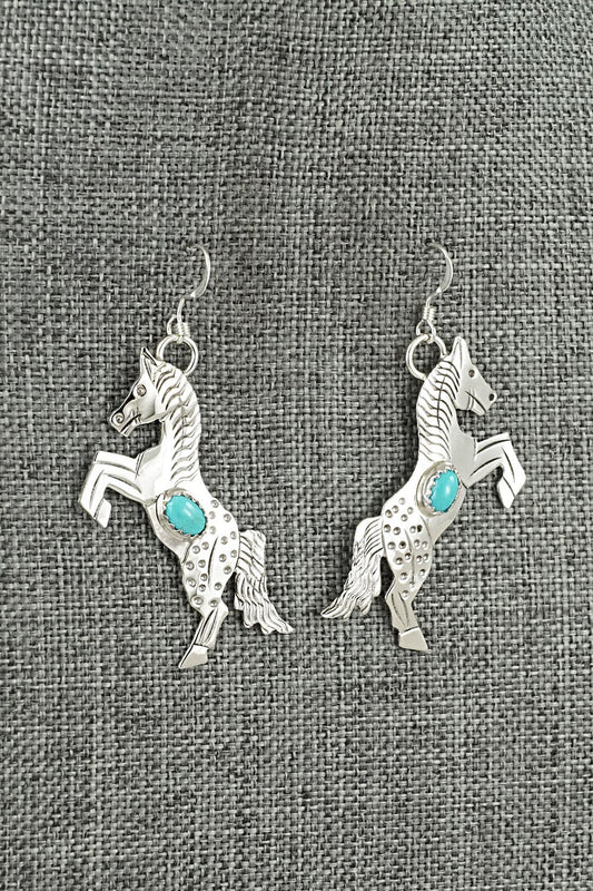 Turquoise & Sterling Silver Earrings - Louise Yazzie