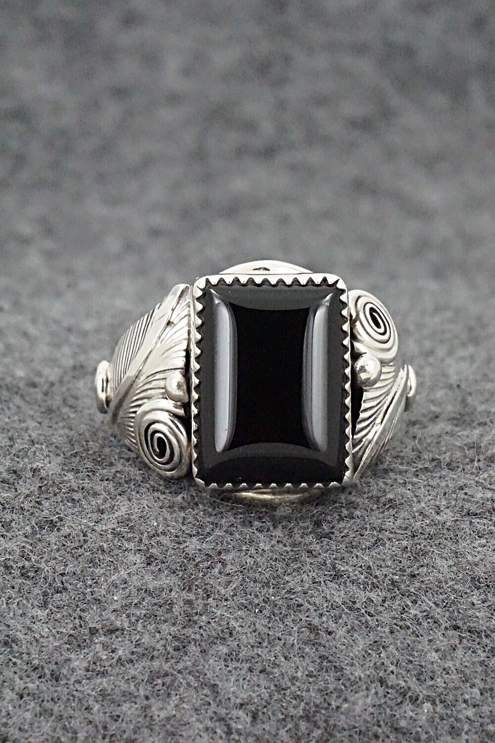 Onyx & Sterling Silver Ring - Darrell Morgan - Size 9.5