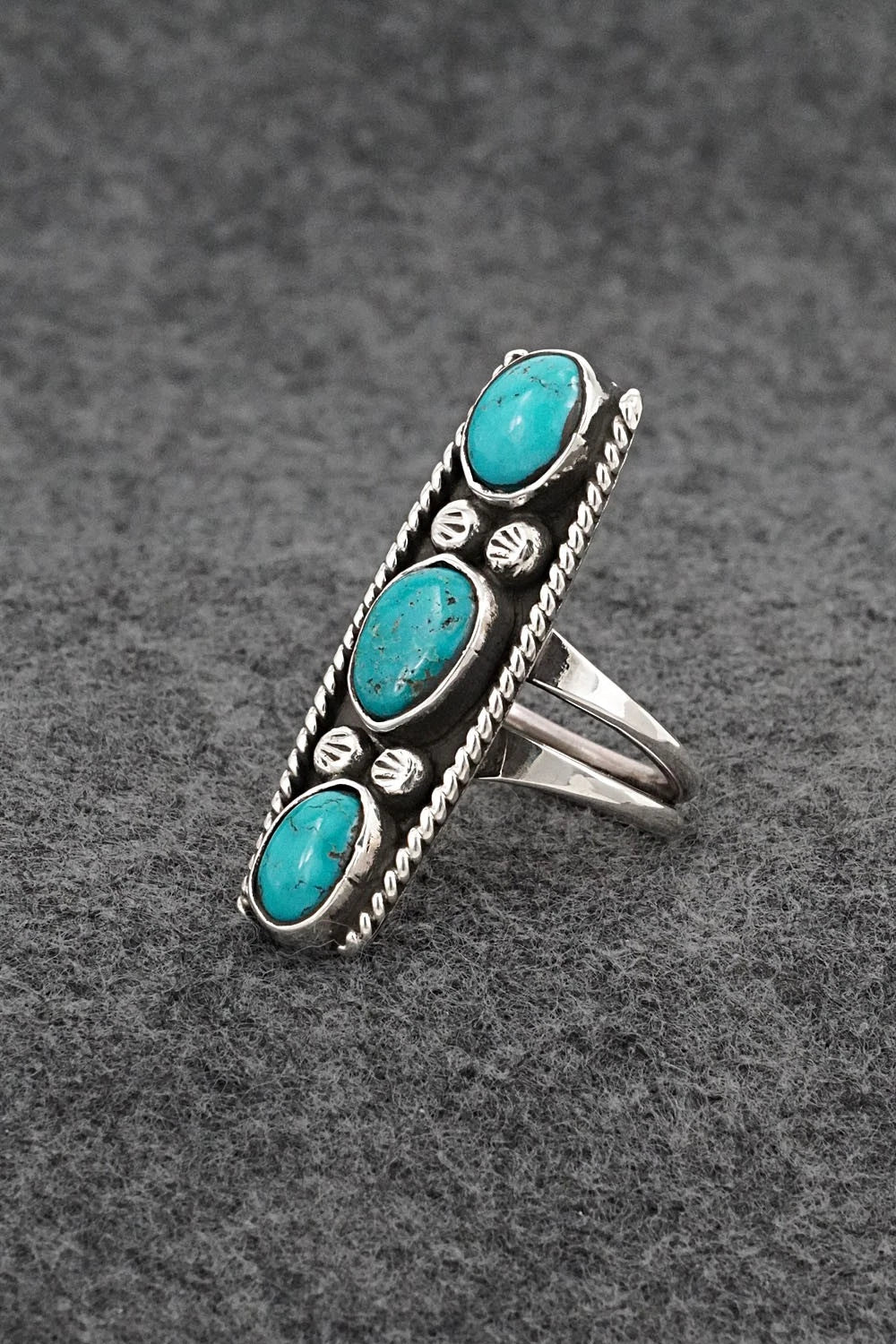 Turquoise & Sterling Silver Ring - Priscilla Reeder - Size 8