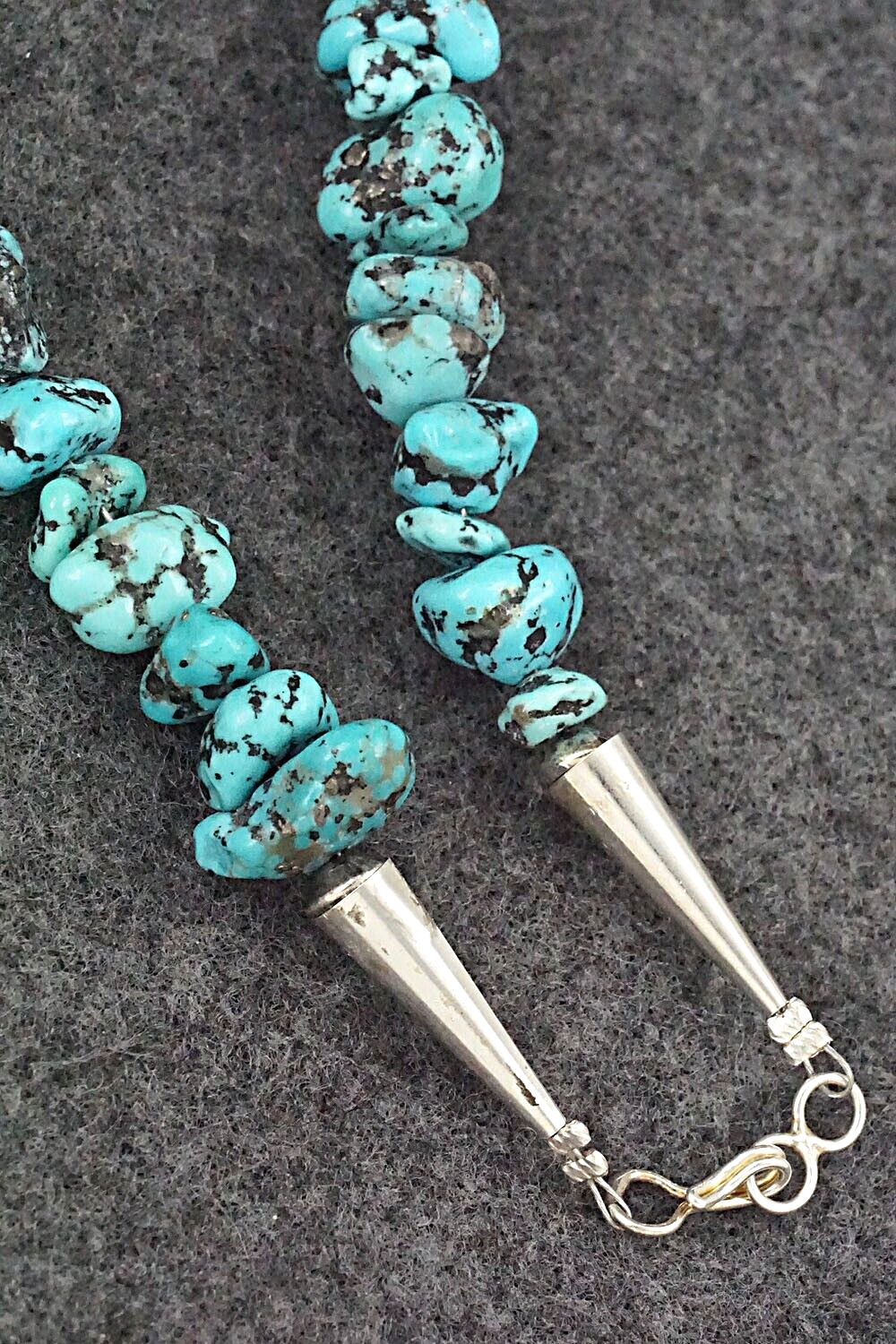 Turquoise & Sterling Silver Necklace 22" - Louise Joe