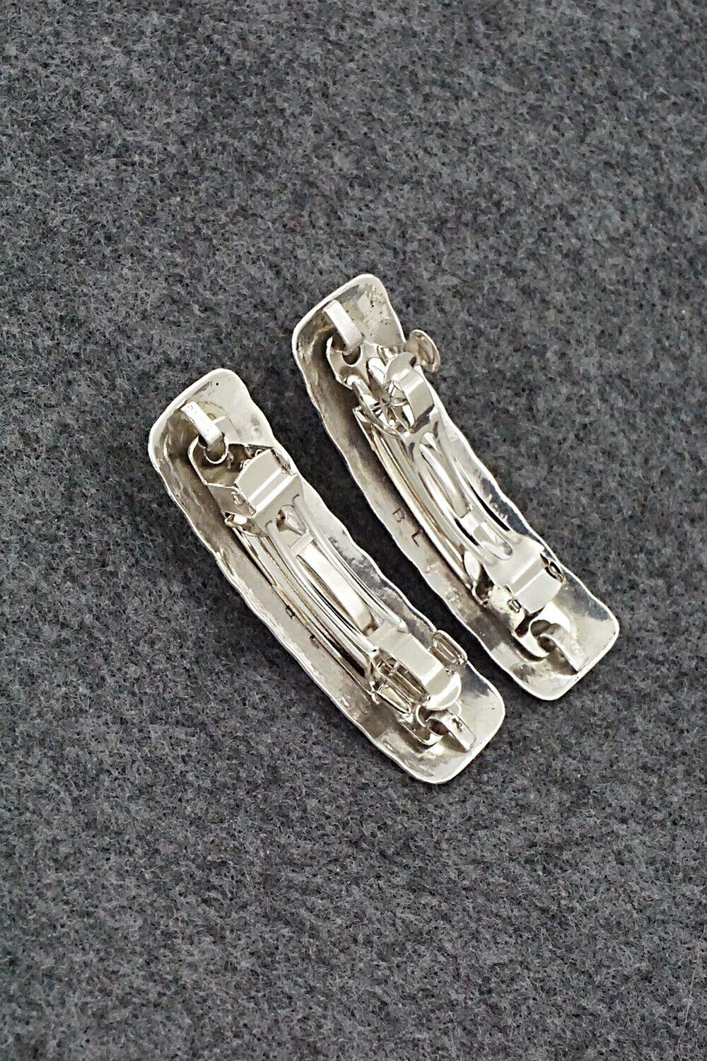 Turquoise & Sterling Silver Mini Hair Barrettes - Betty Laughing