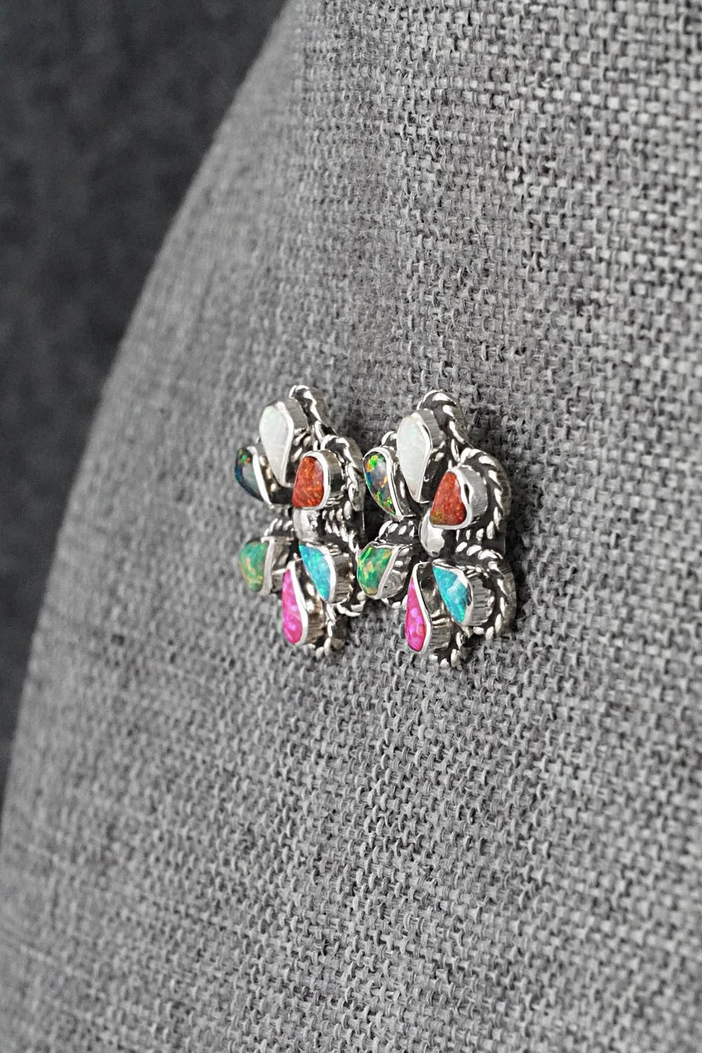 Opalite & Sterling Silver Earrings - Carol Lateyice