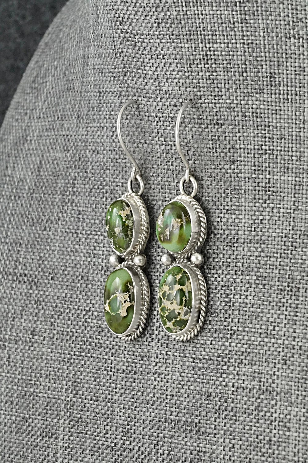 Turquoise & Sterling Silver Earrings - Eugene Gruber