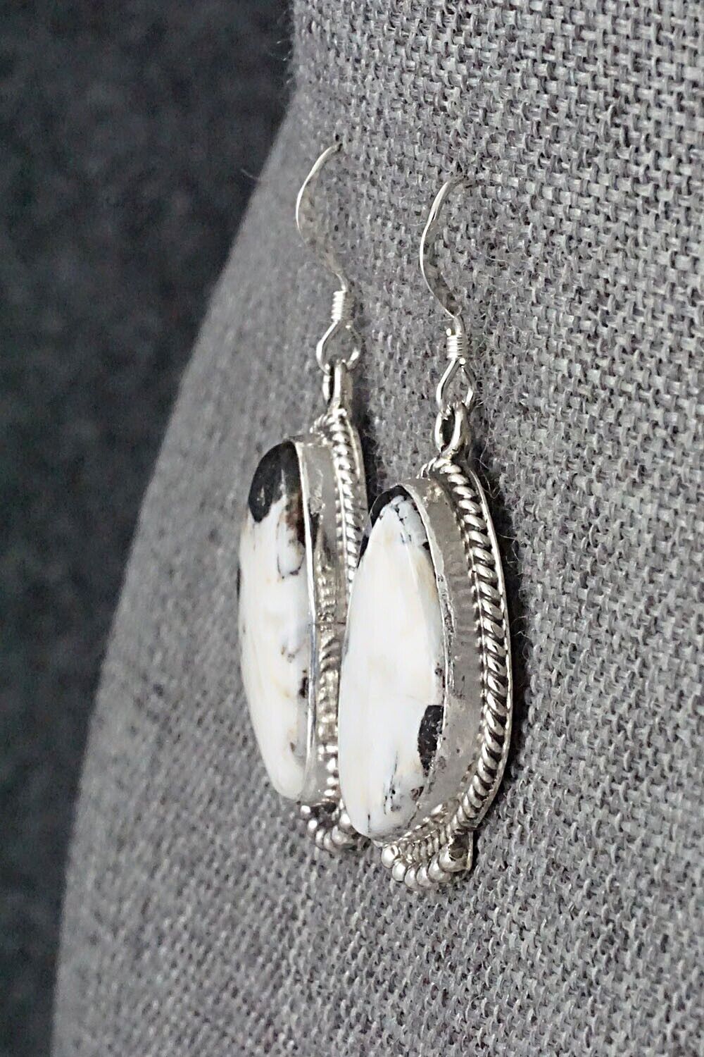 White Buffalo & Sterling Silver Earrings - Sharon McCarthy