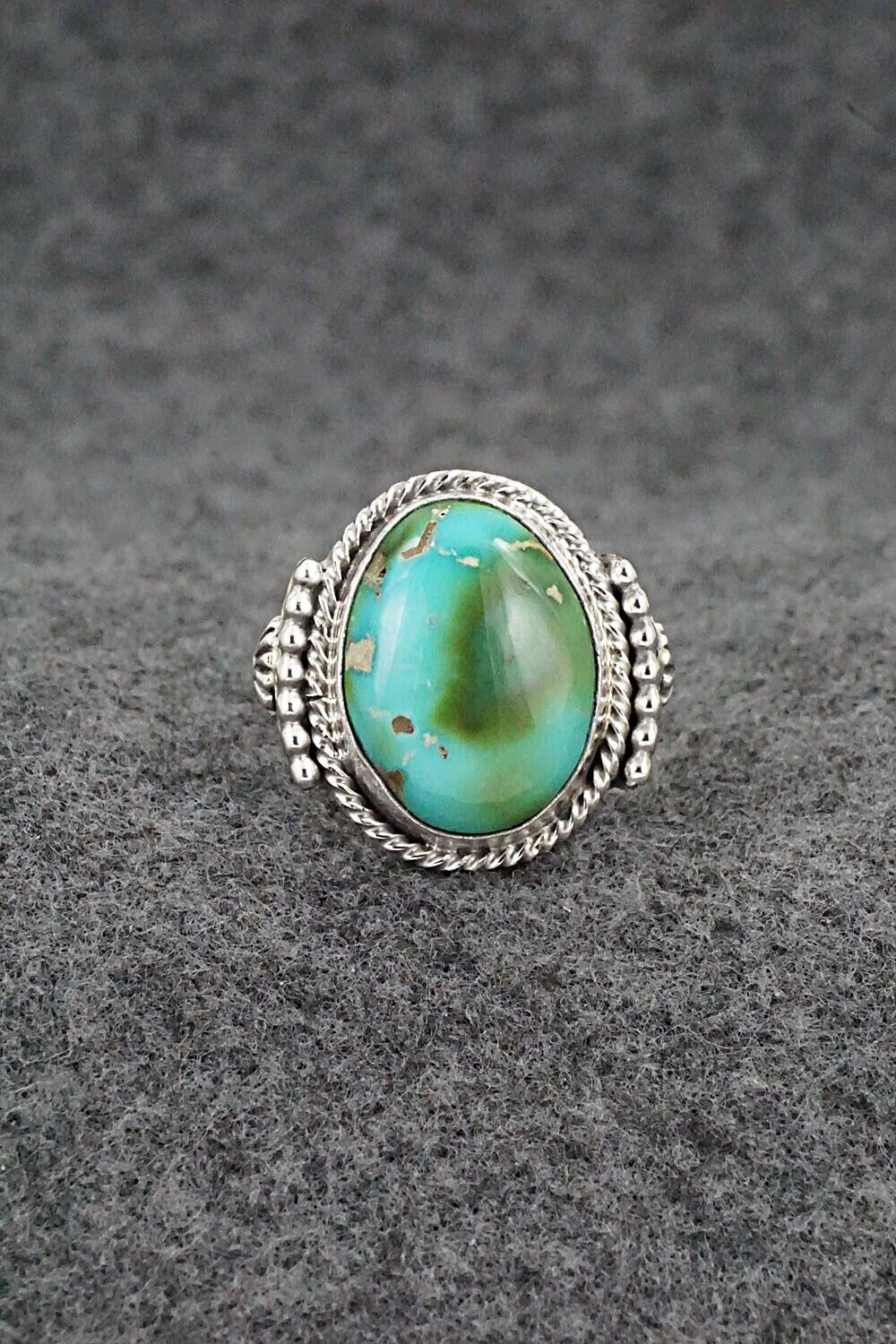 Turquoise & Sterling Silver Ring - Andrew Vandever - Size 8