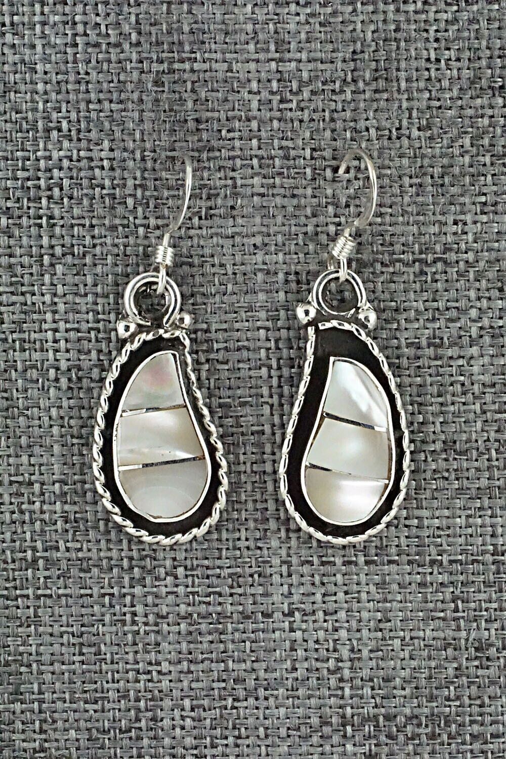 Mother of Pearl & Sterling Silver Inlay Earrings - Susie Lowsayatee