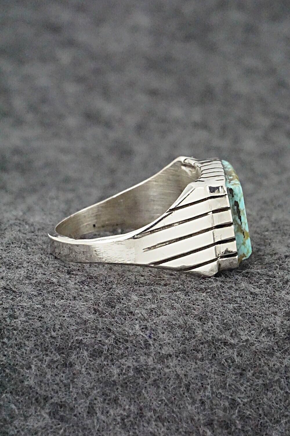 Turquoise & Sterling Silver Ring - Trevor Jack - Size 12