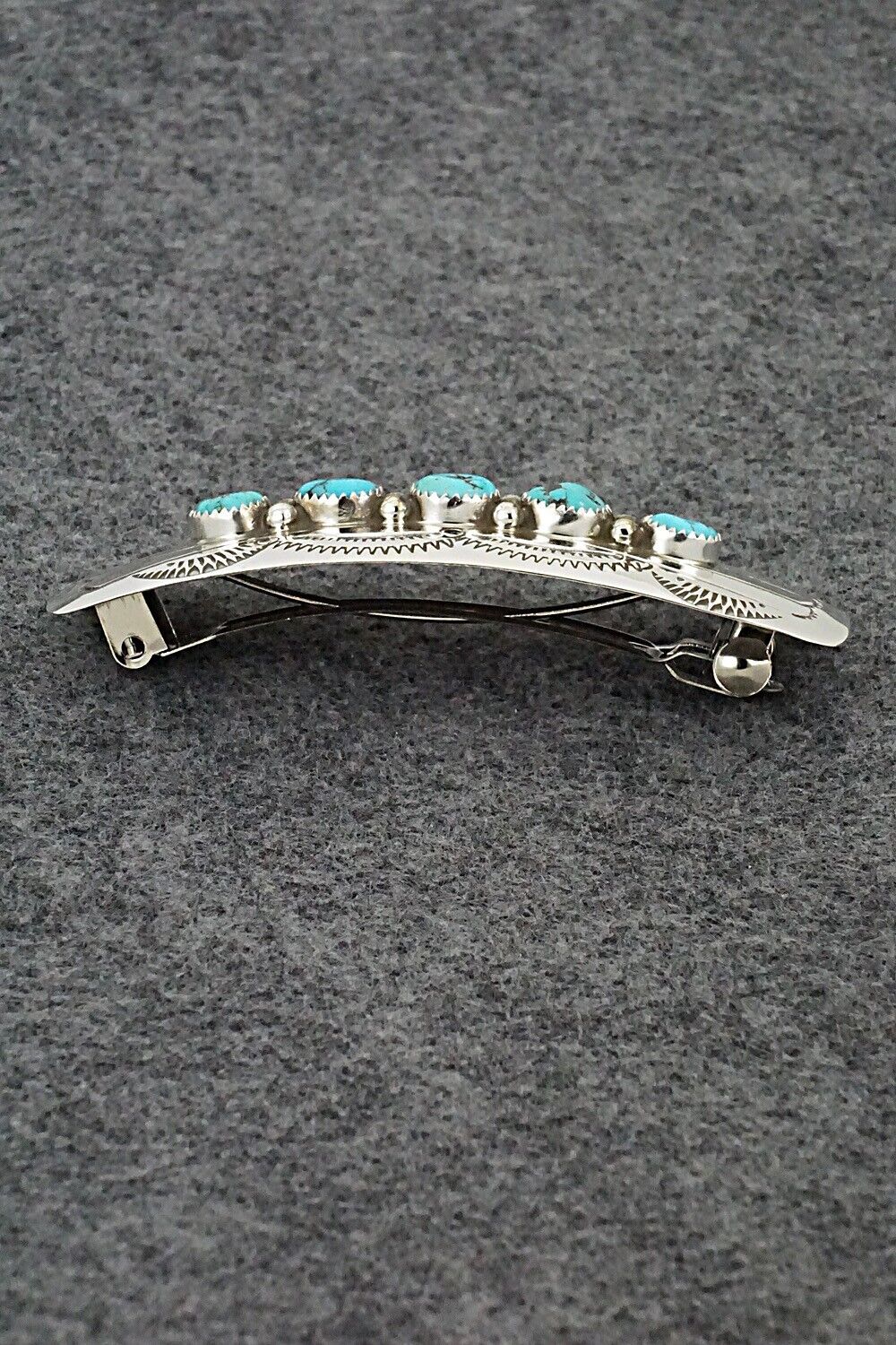 Turquoise & Sterling Silver Hair Barrette - Jolene Yazzie