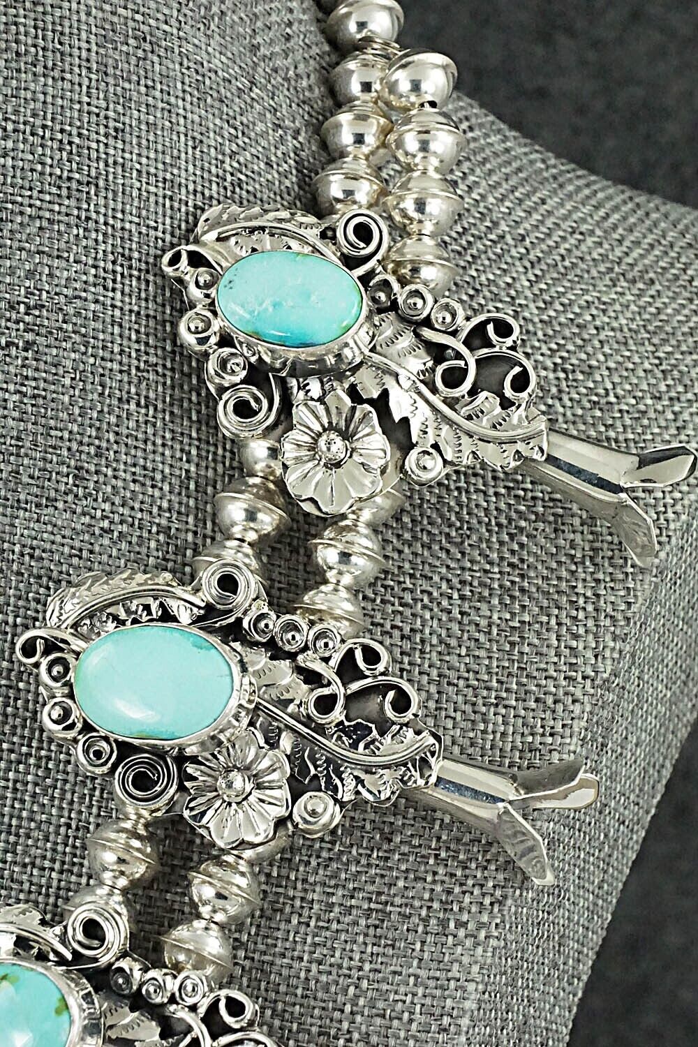 Turquoise & Sterling Silver Squash Blossom Set - Harry B. Yazzie