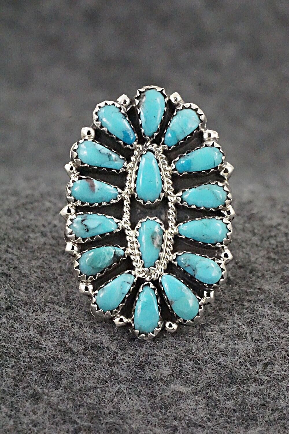 Turquoise & Sterling Silver Ring - Zeita Begay - Size 7.5