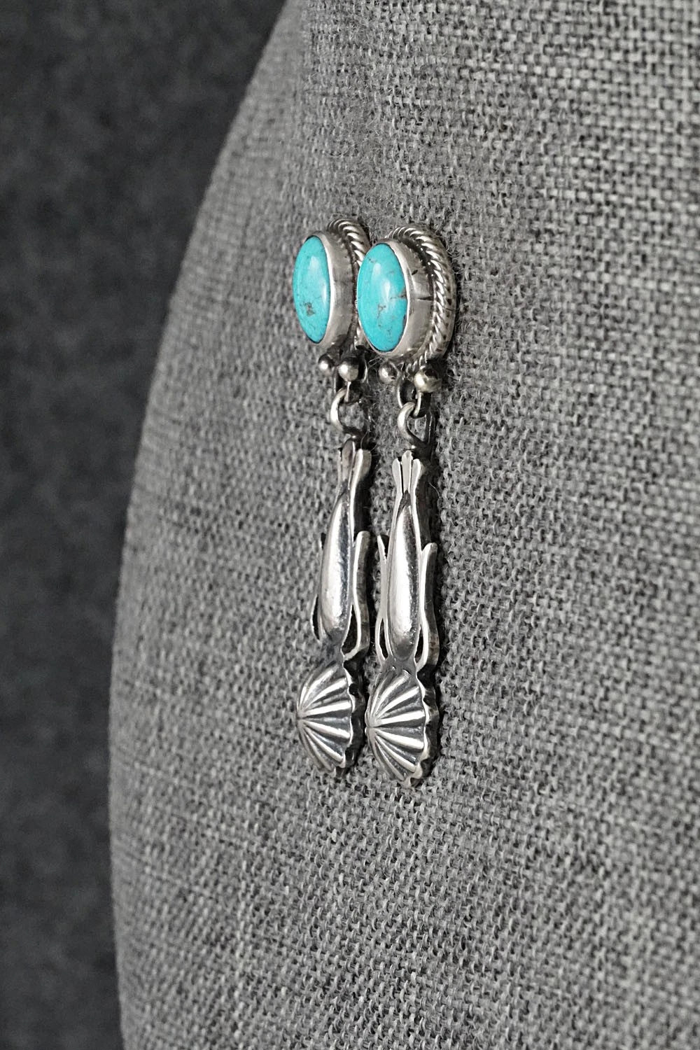 Turquoise & Sterling Silver Earrings - Verley Betone