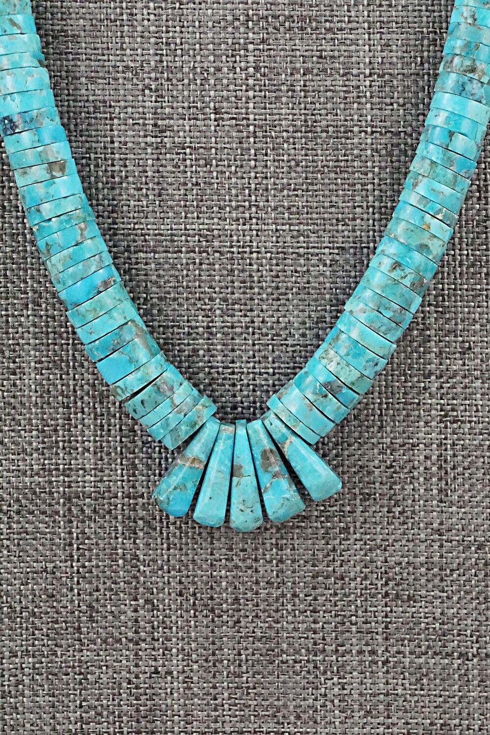 Turquoise & Sterling Silver Necklace - Lupe Lovato