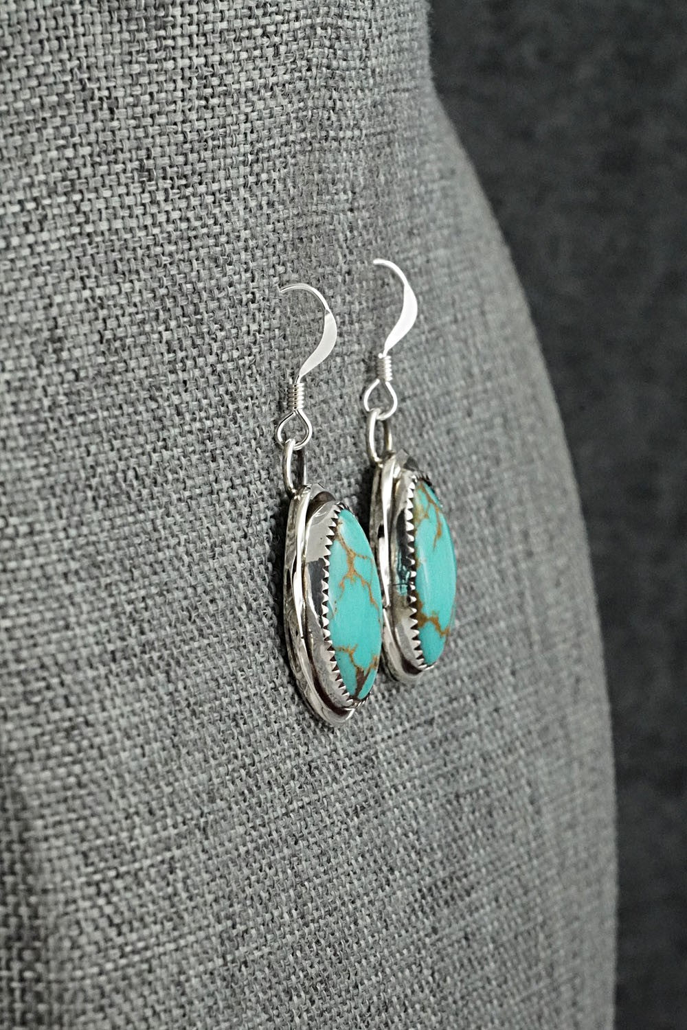 Turquoise & Sterling Silver Earrings - Ernest Hawthorne