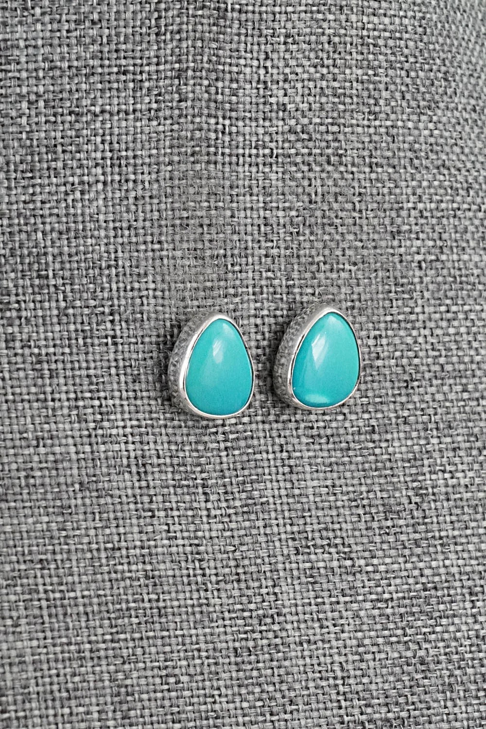 Turquoise & Sterling Silver Earrings - Eugene Gruber