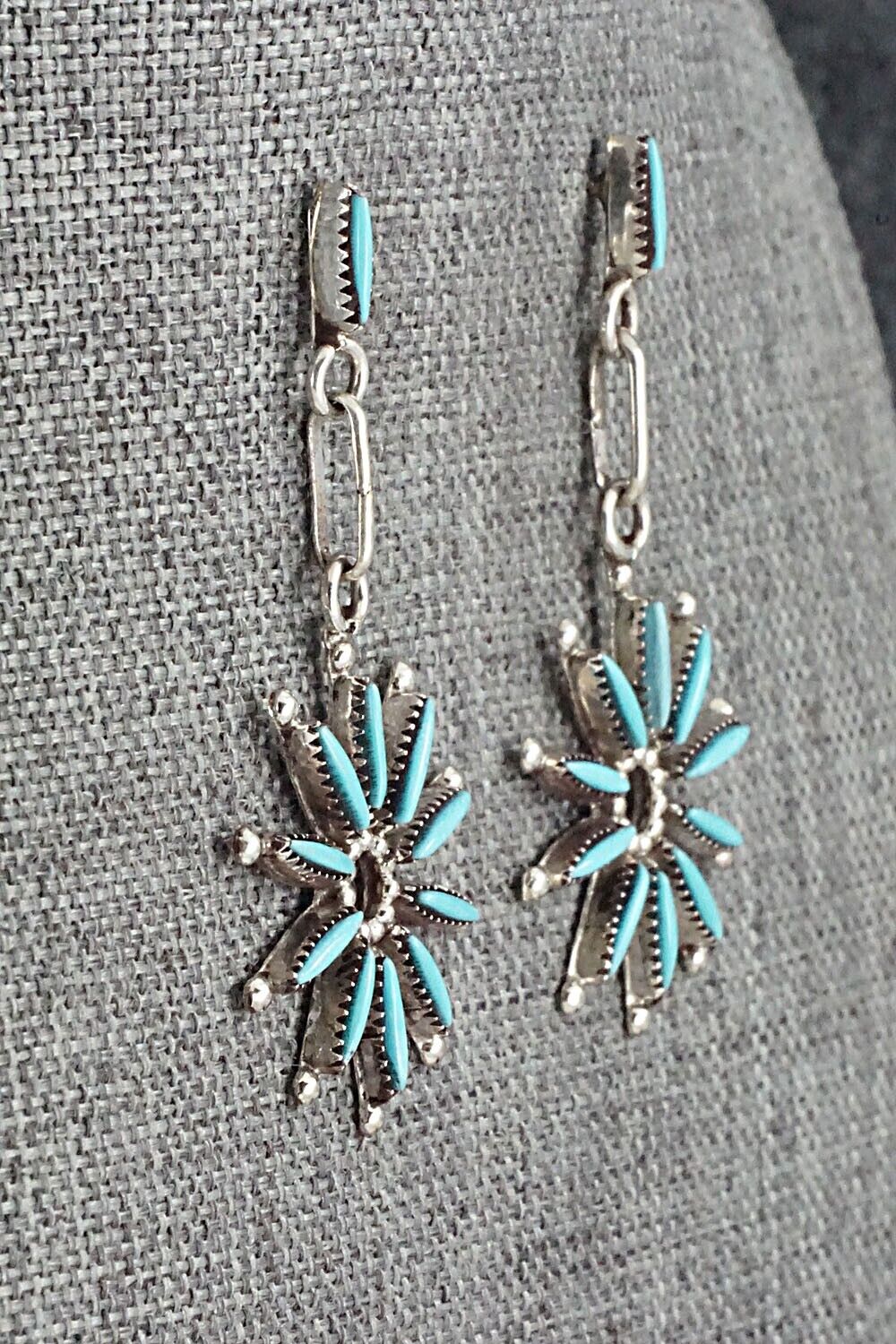 Turquoise & Sterling Silver Earrings - Yvette Kaamasee