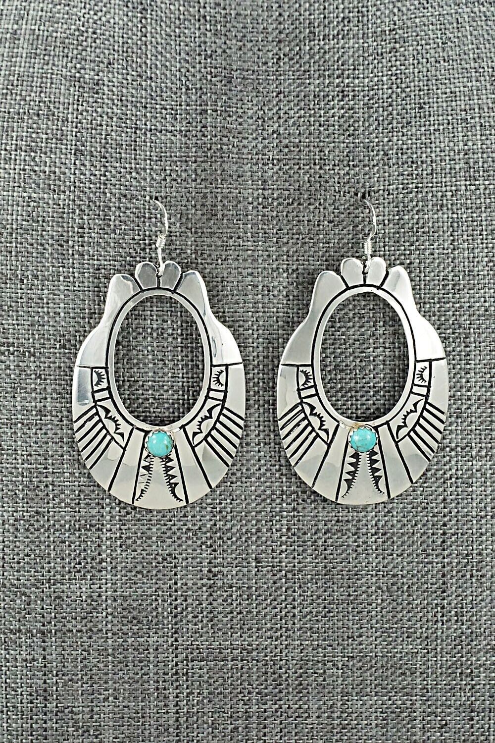 Turquoise & Sterling Silver Earrings - Rosita Singer