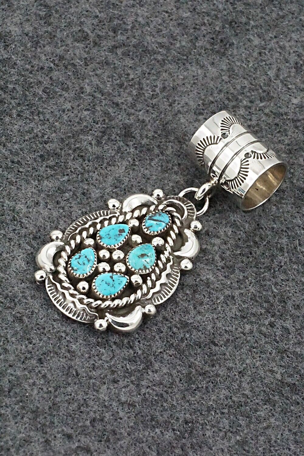 Turquoise & Sterling Silver Pendant - Jennifer Cayaditto