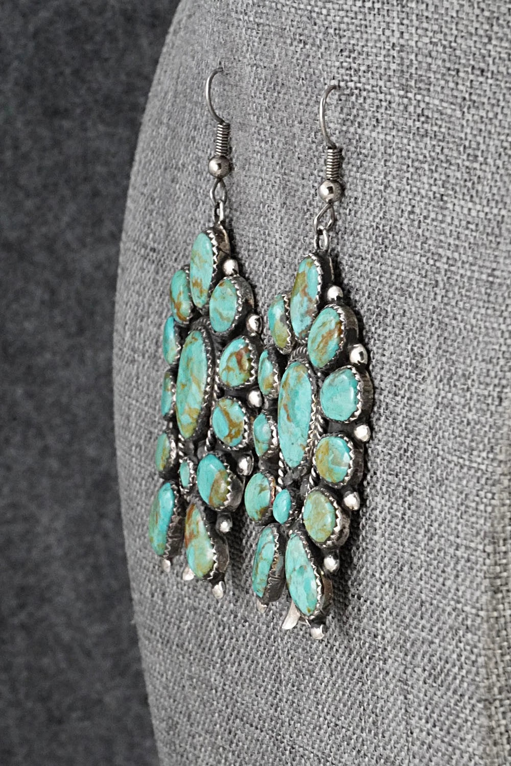 Turquoise & Sterling Silver Earrings - Vintage