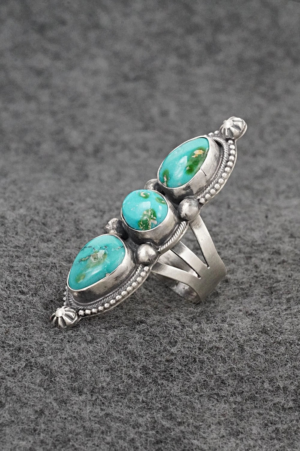 Turquoise & Sterling Silver Ring - Bobby Johnson - Size 8
