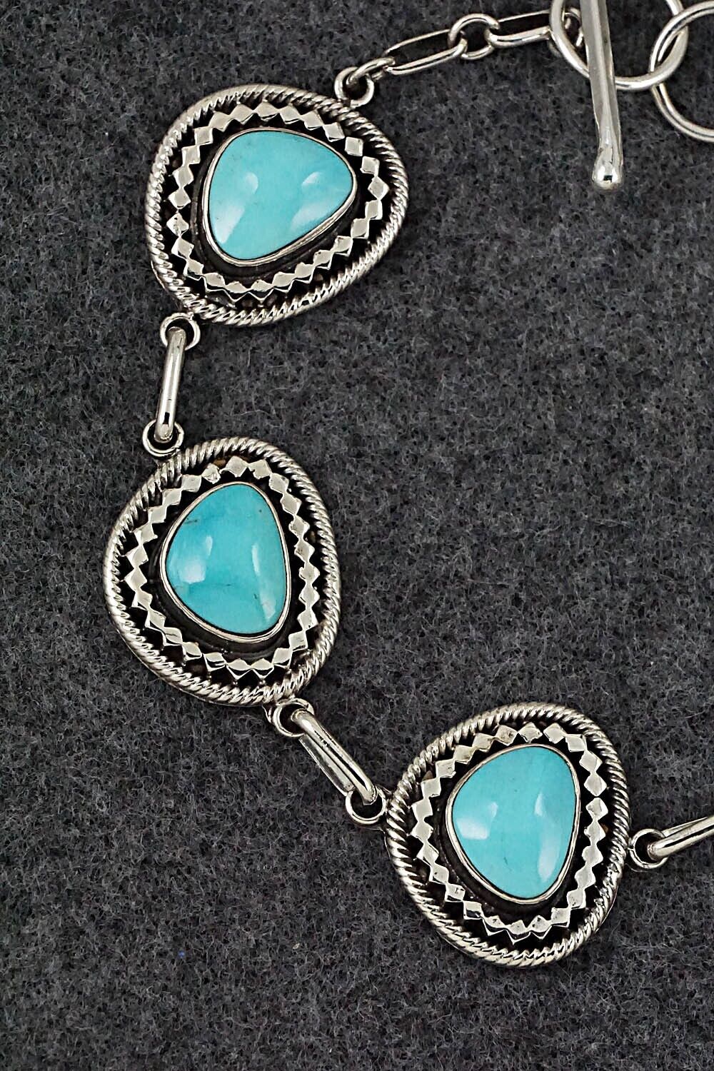 Turquoise & Sterling Silver Link Bracelet - Sheena Jack