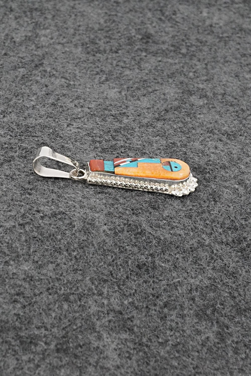 Multi Stone & Sterling Silver Pendant - Rayland Edaakie