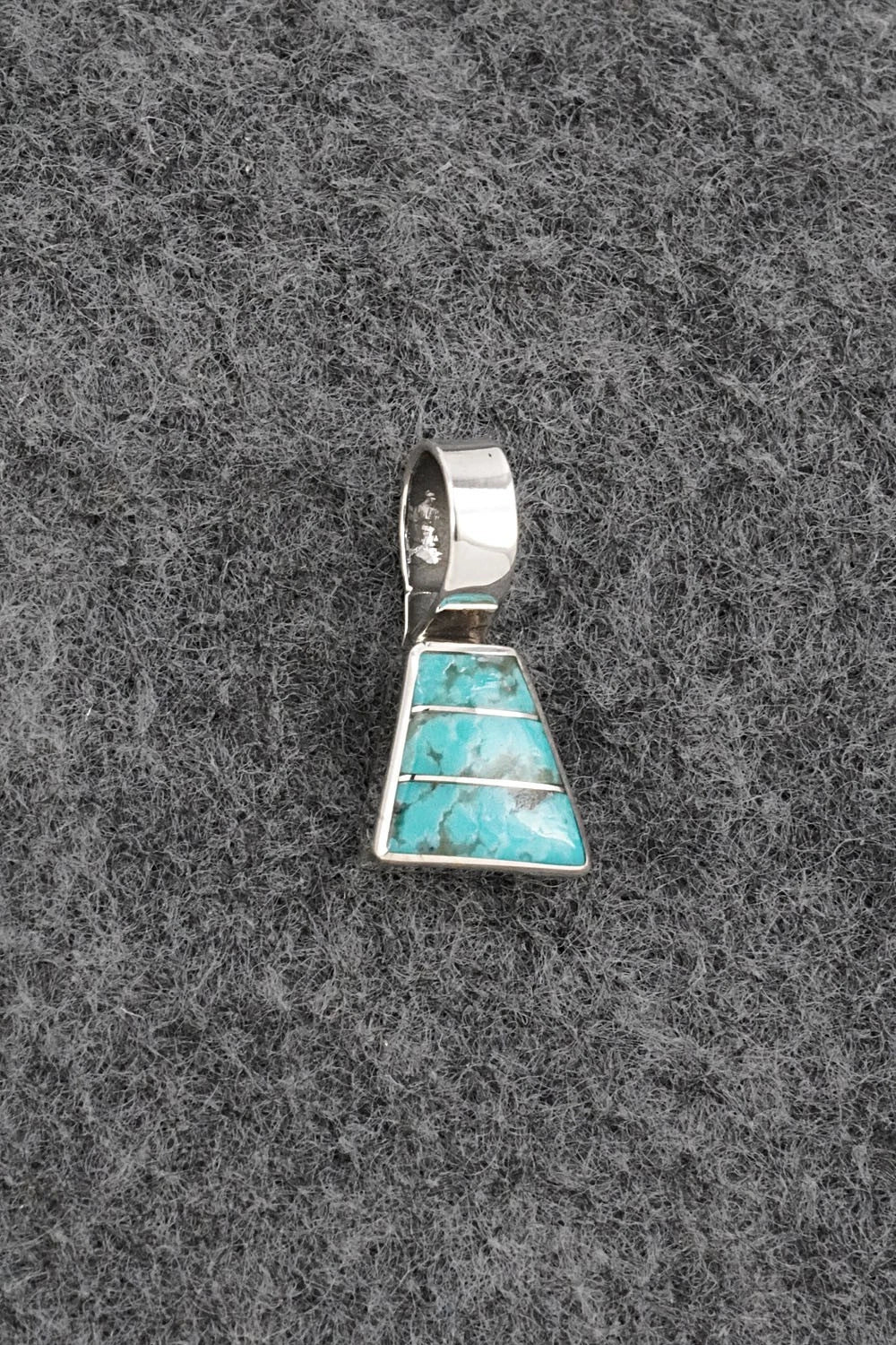 Turquoise & Sterling Silver Inlay Pendant - Michelle Haloo