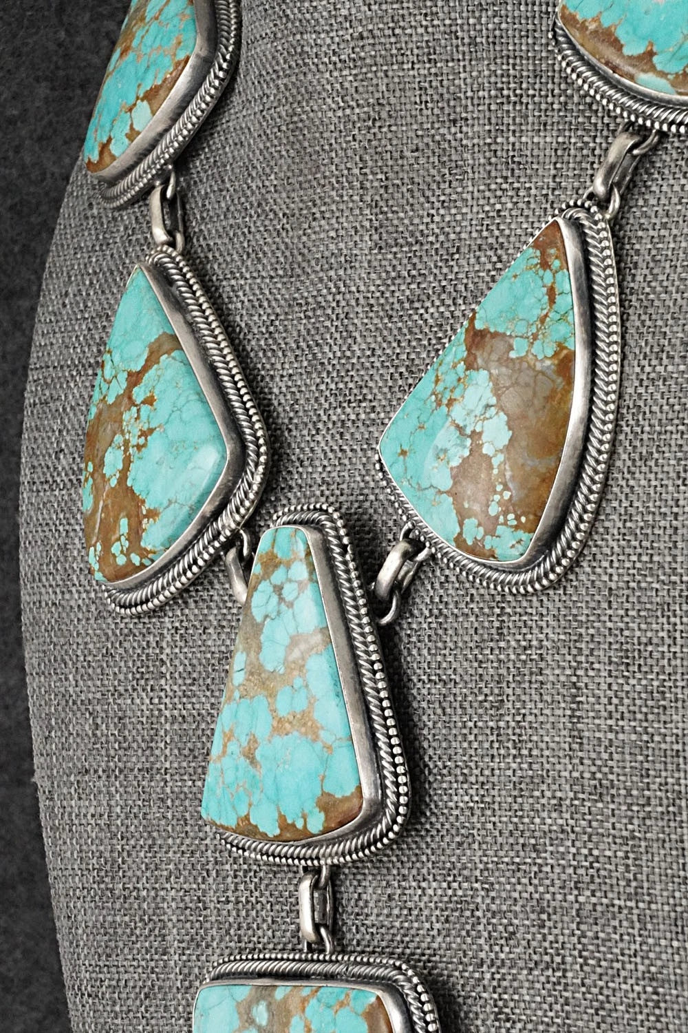 Turquoise & Sterling Silver Necklace and Earrings Set - Paul Livingston