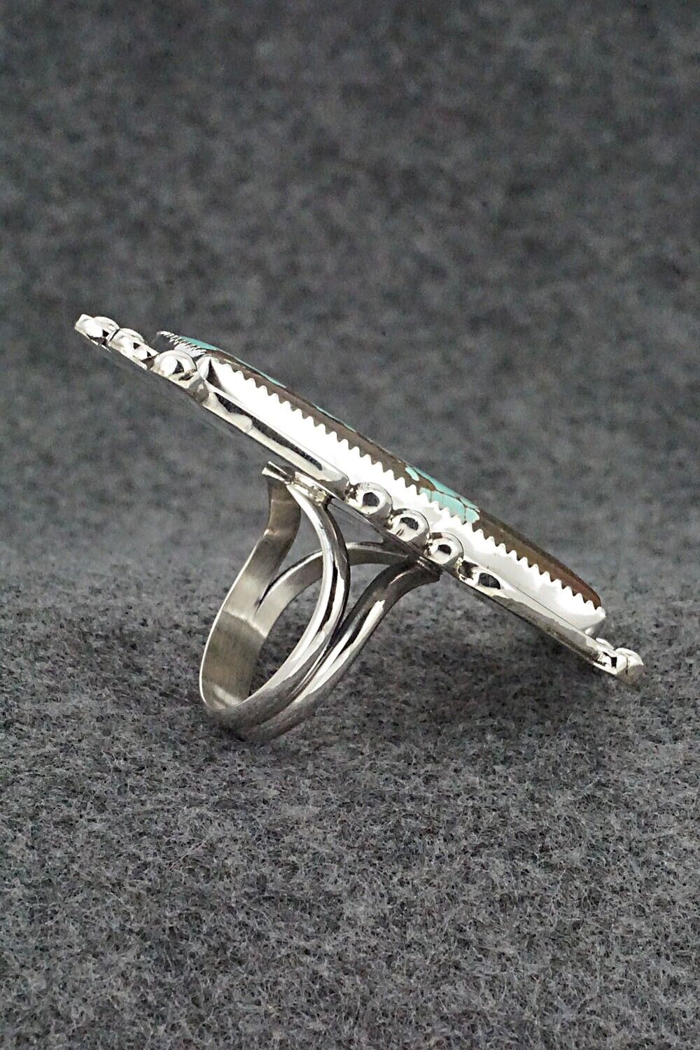 Turquoise & Sterling Silver Ring - Leslie Nez - Size 10