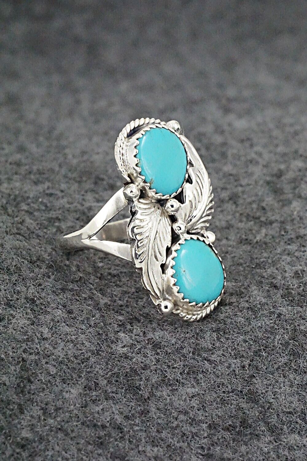 Turquoise & Sterling Silver Ring - Jerryson Henio - Size 6.5