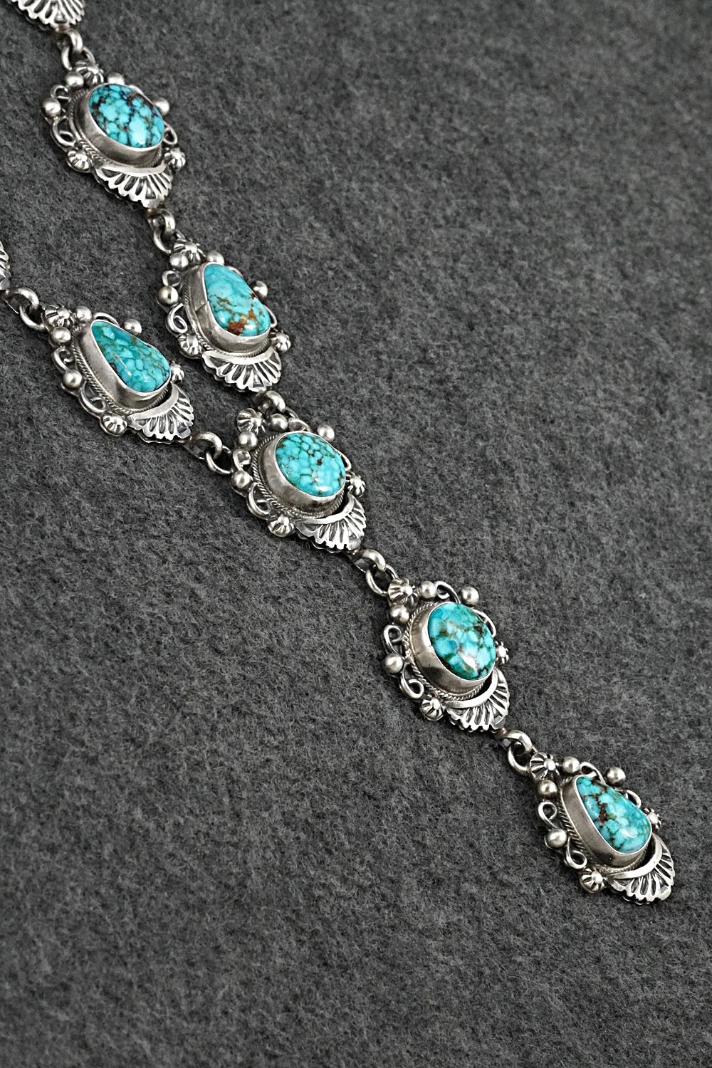 Turquoise & Sterling Silver Necklace and Earrings Set - Kathleen Livingston