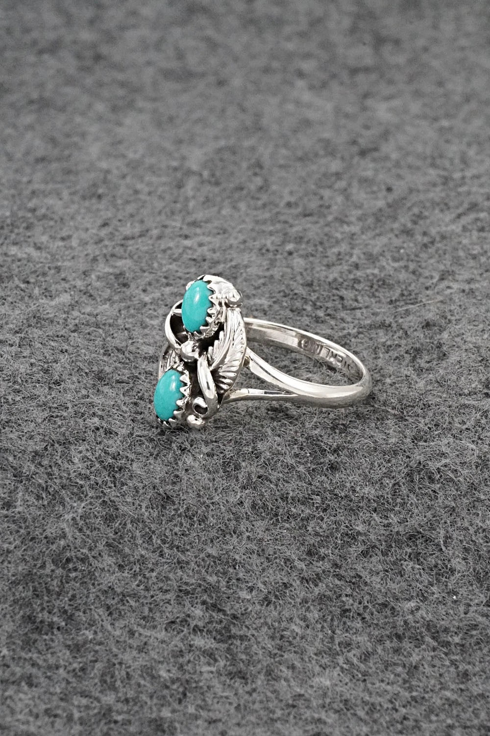 Turquoise and Sterling Silver Ring - Judy Largo - Size 7.75
