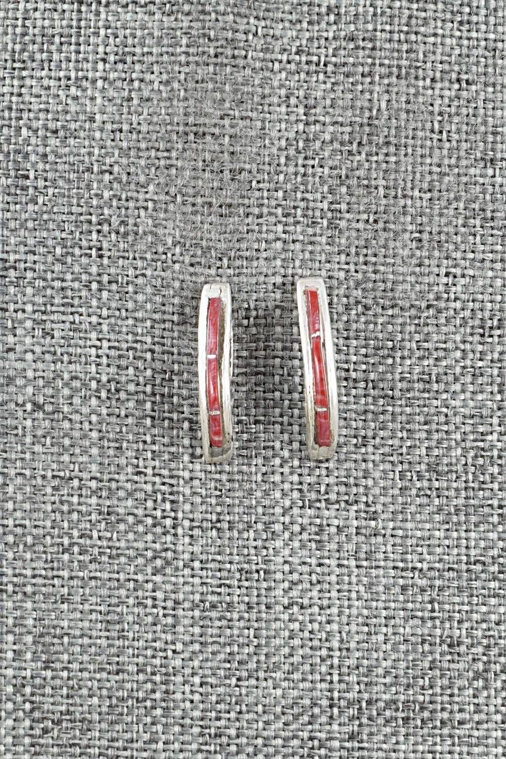 Coral & Sterling Silver Earrings - Kent Lonjose