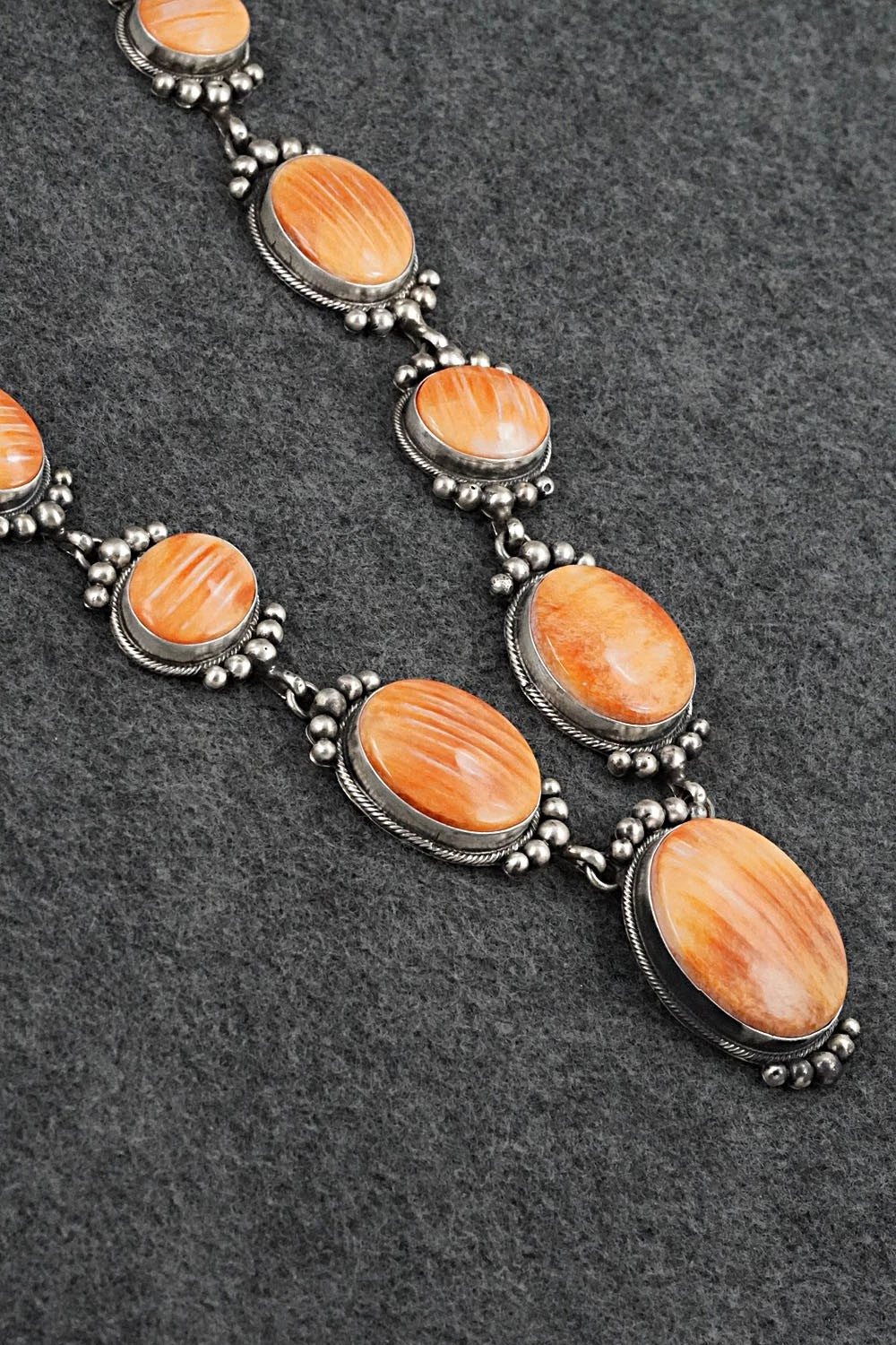 Spiny Oyster & Sterling Silver Necklace and Earrings Set - Paul Livingston