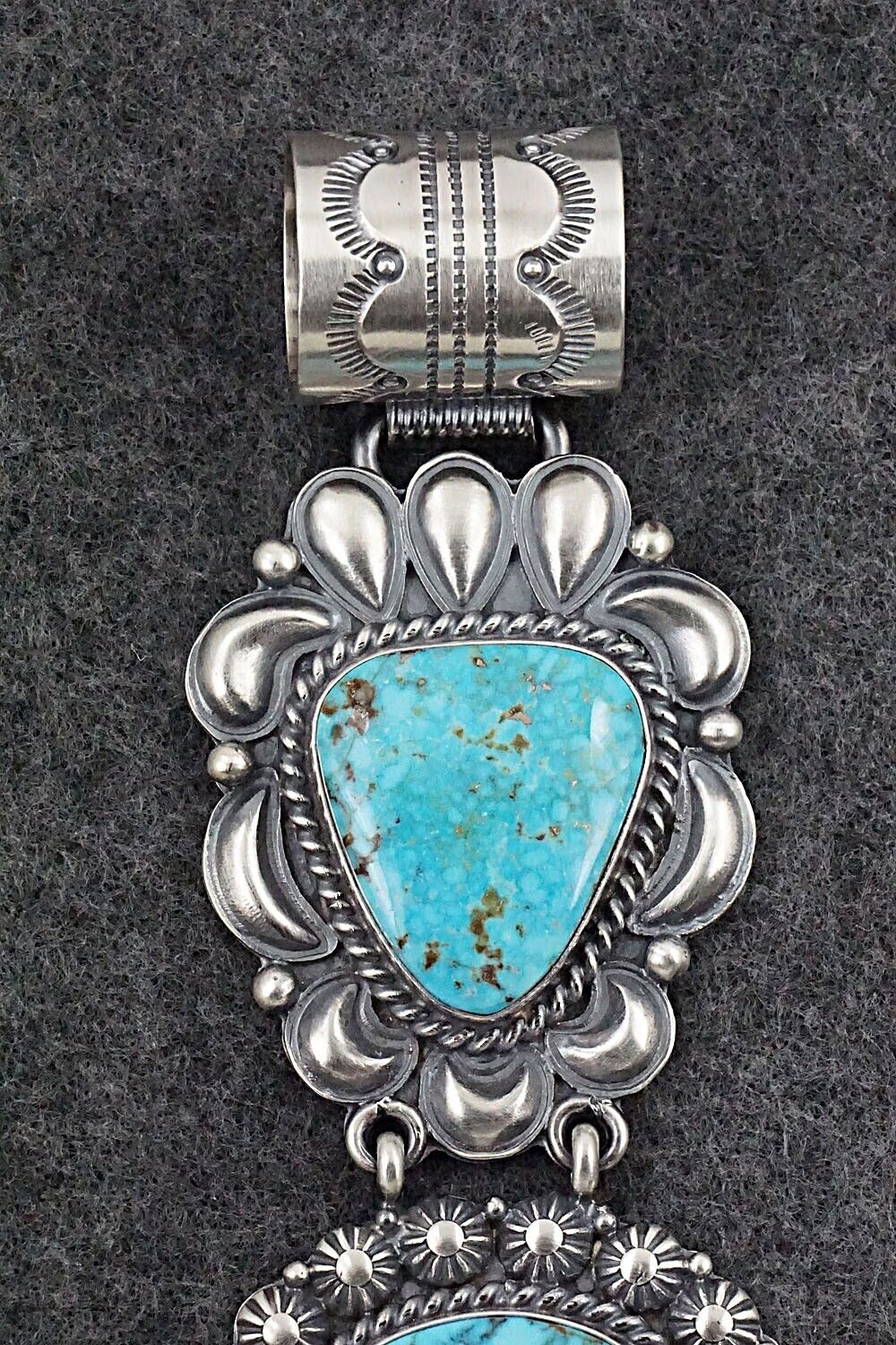 Turquoise & Sterling Silver Pendant - Raymond Delgarito