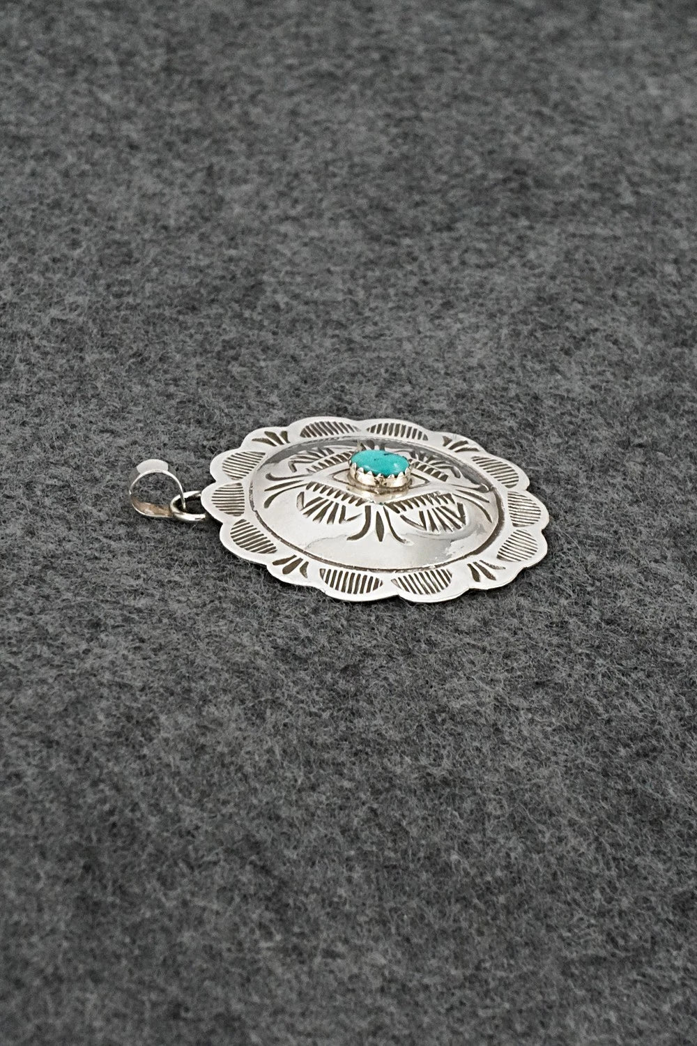Turquoise & Sterling Silver Pendant - Bertha Begay