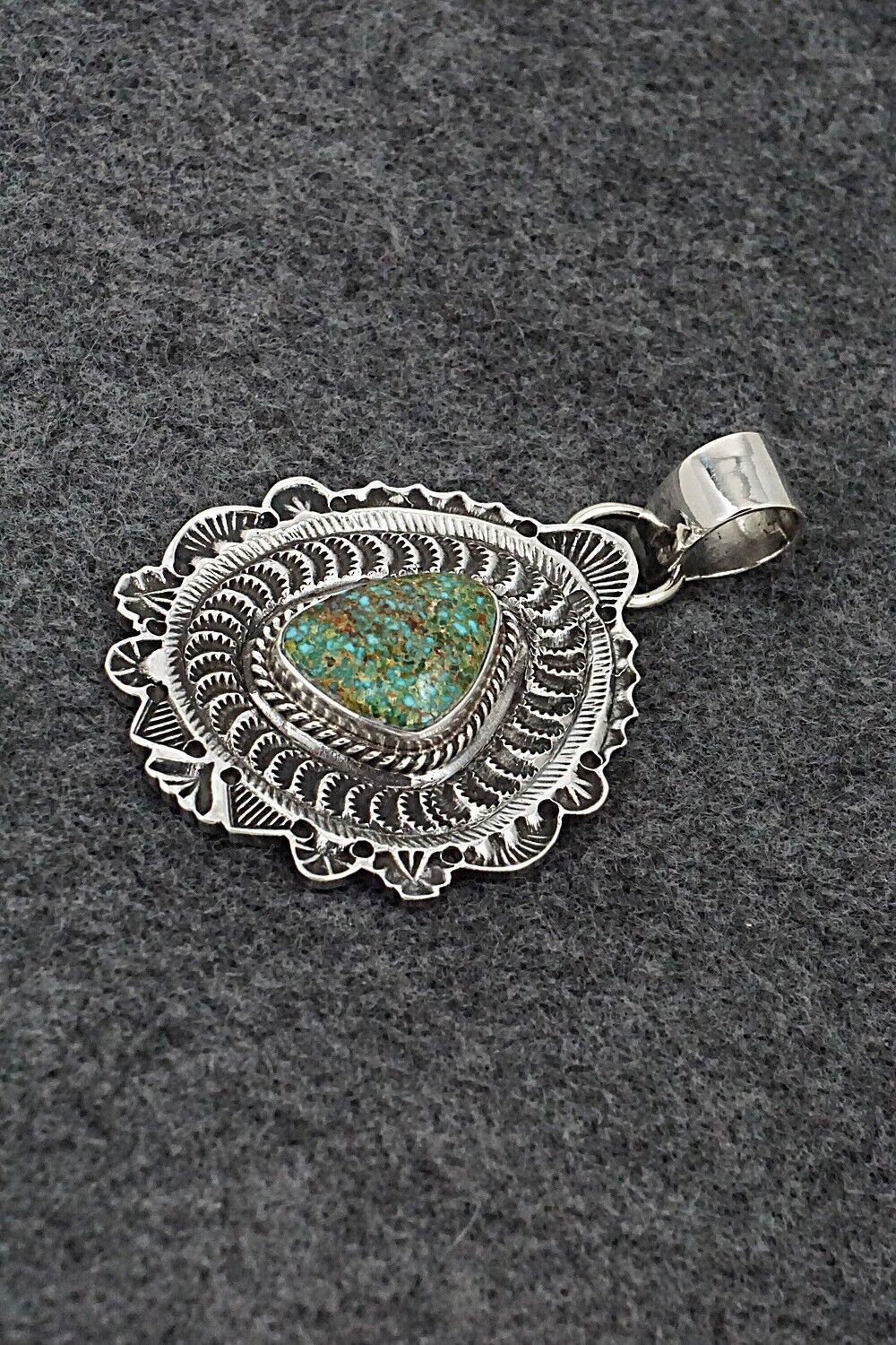 Turquoise & Sterling Silver Pendant - Leonard Maloney