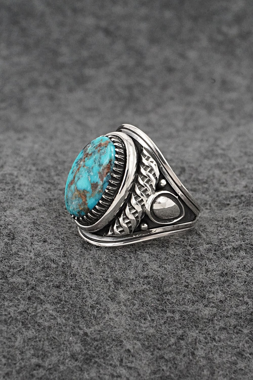 Turquoise & Sterling Silver Ring - Derrick Gordon - Size 9