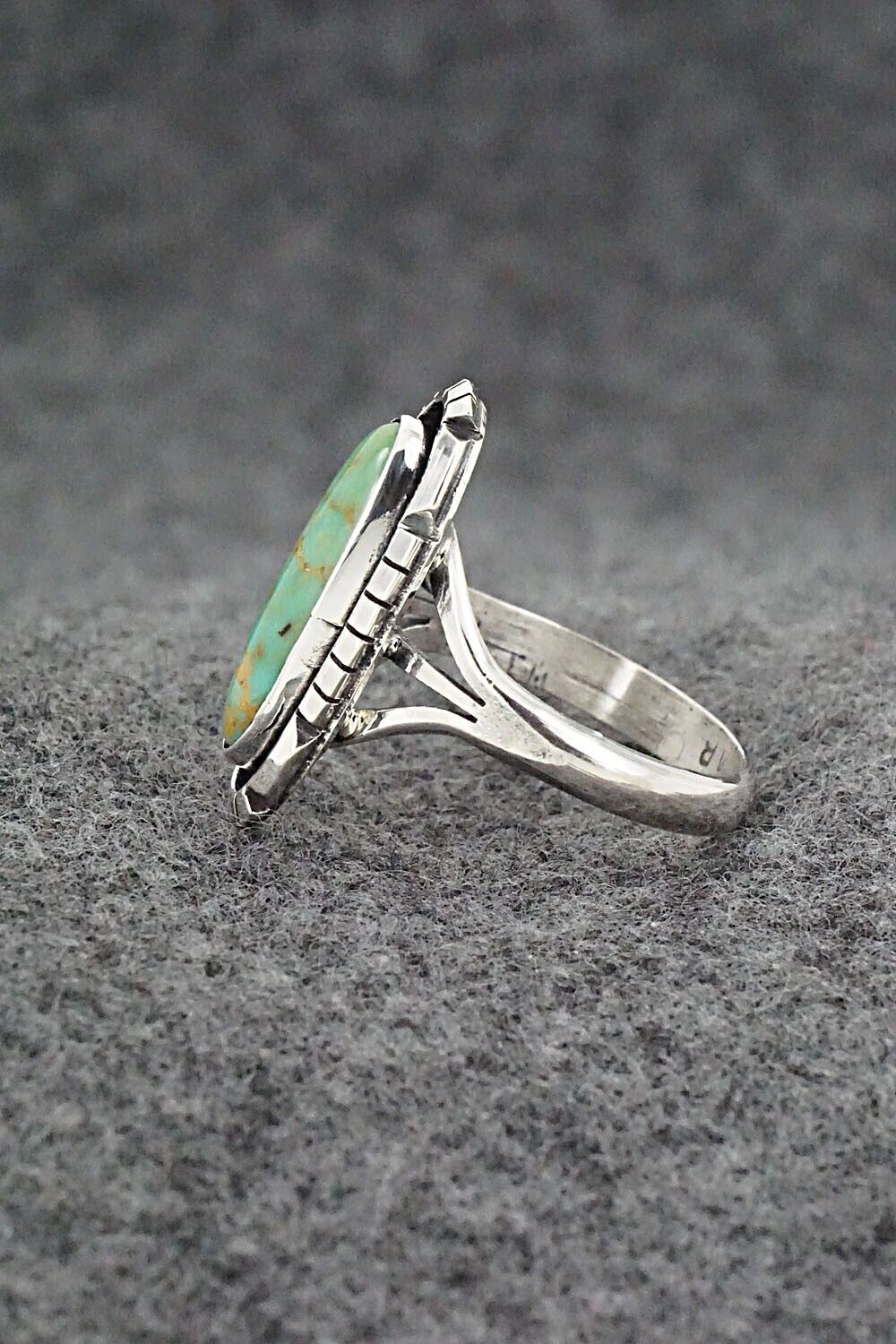 Turquoise & Sterling Silver Ring - Amos Begay - Size 8.25