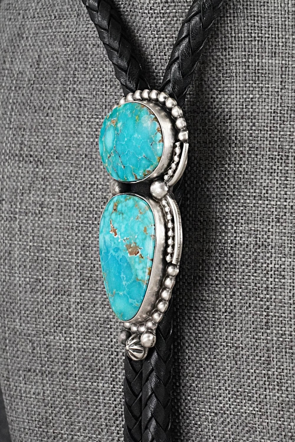 Turquoise & Sterling Silver Bolo Tie - Darrin Livingston