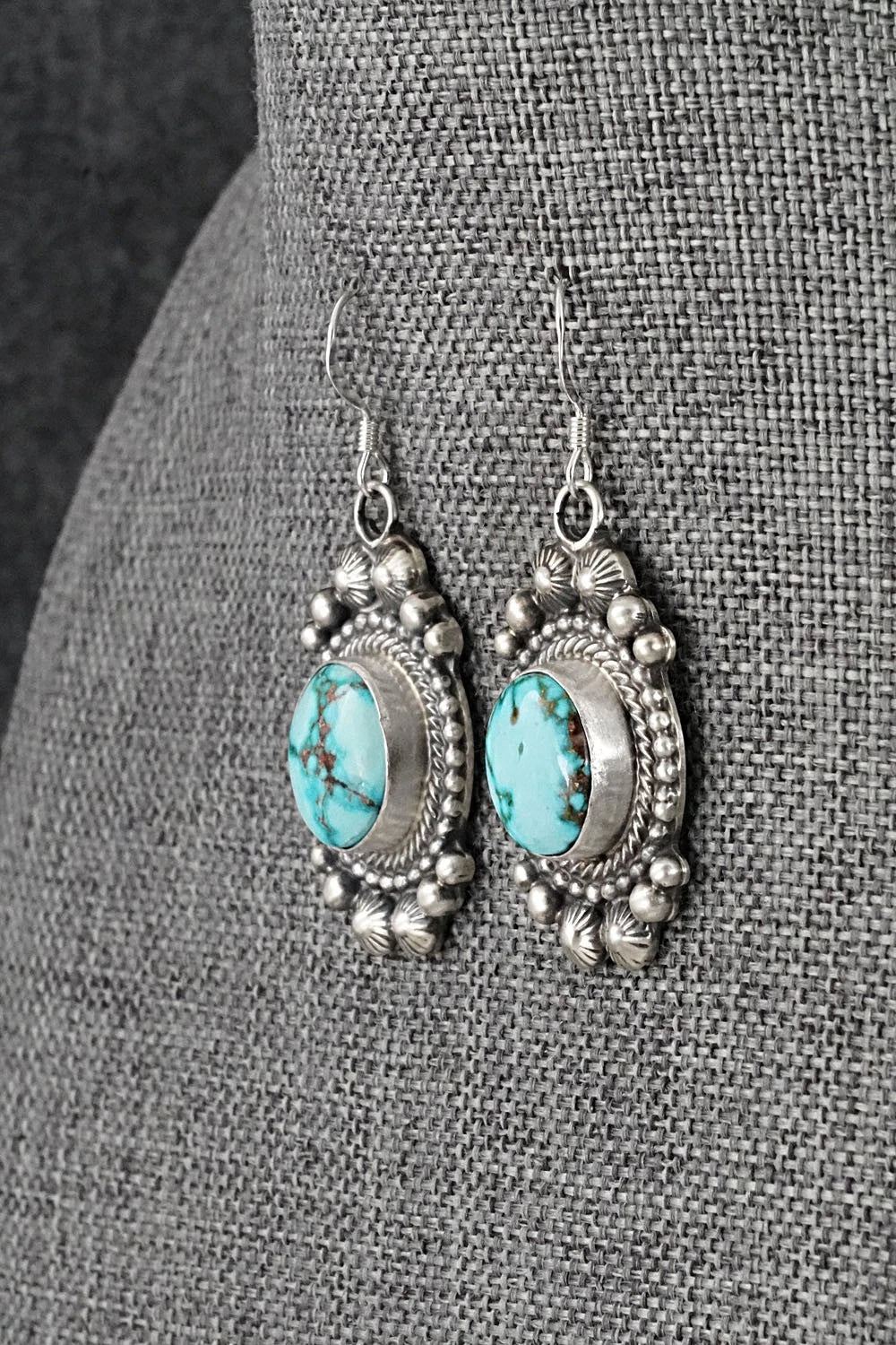 Turquoise & Sterling Silver Squash Blossom Set - Tom Lewis
