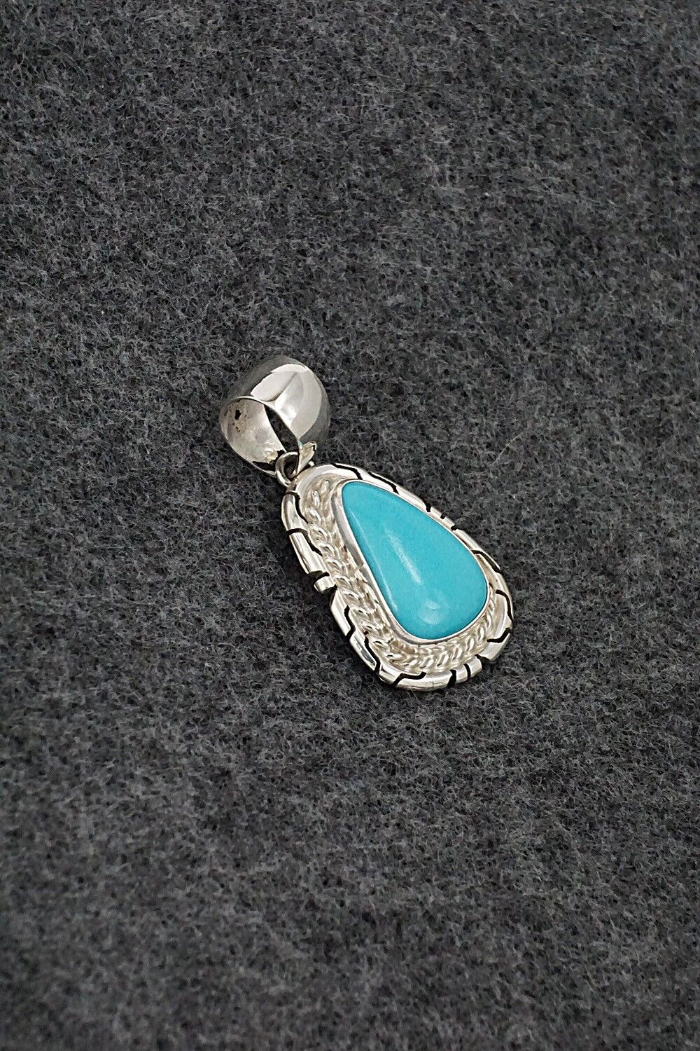 Turquoise & Sterling Silver Pendant - Johnny Frank