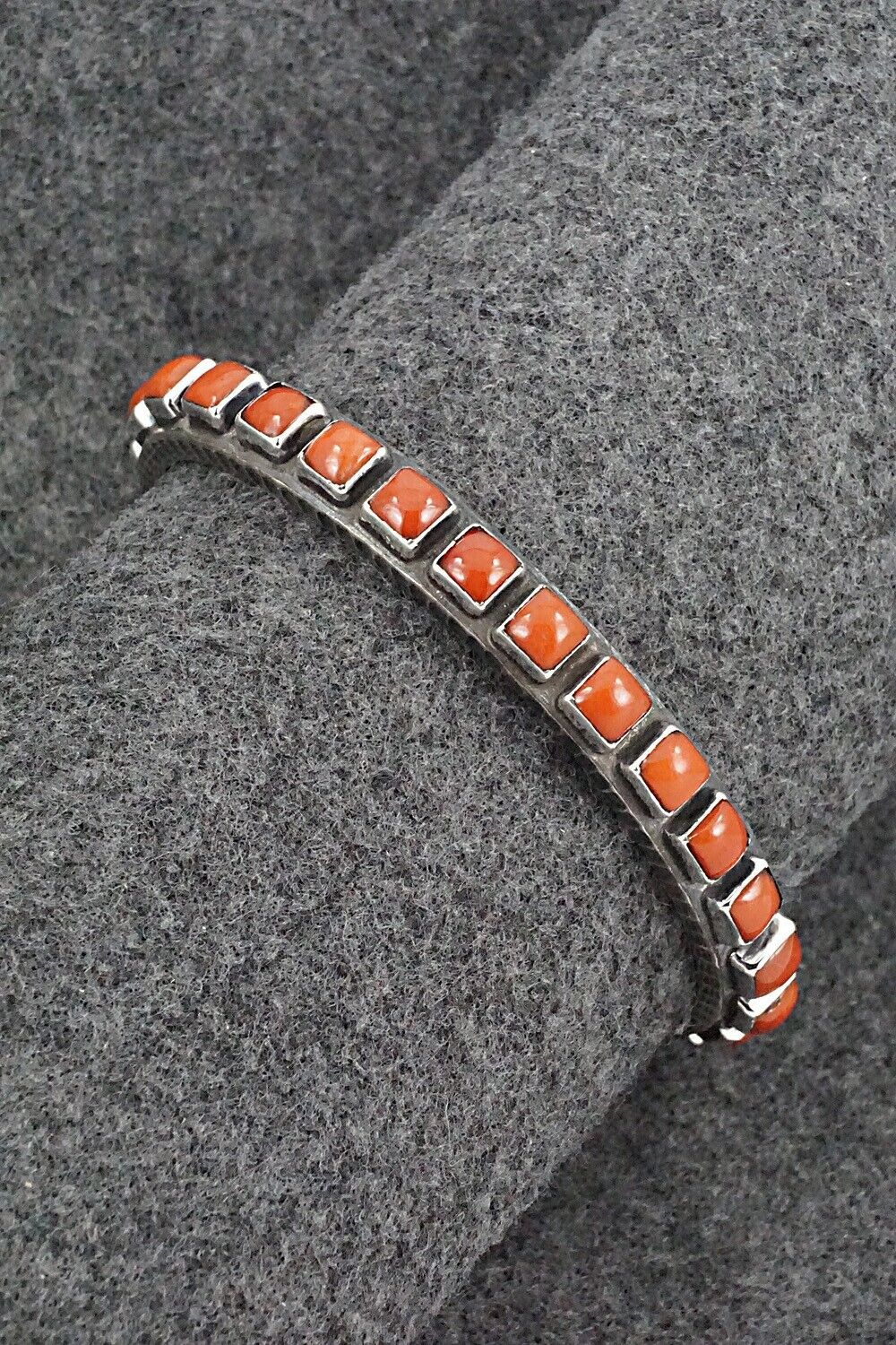 Coral & Sterling Silver Bracelet - Ernest Rangel