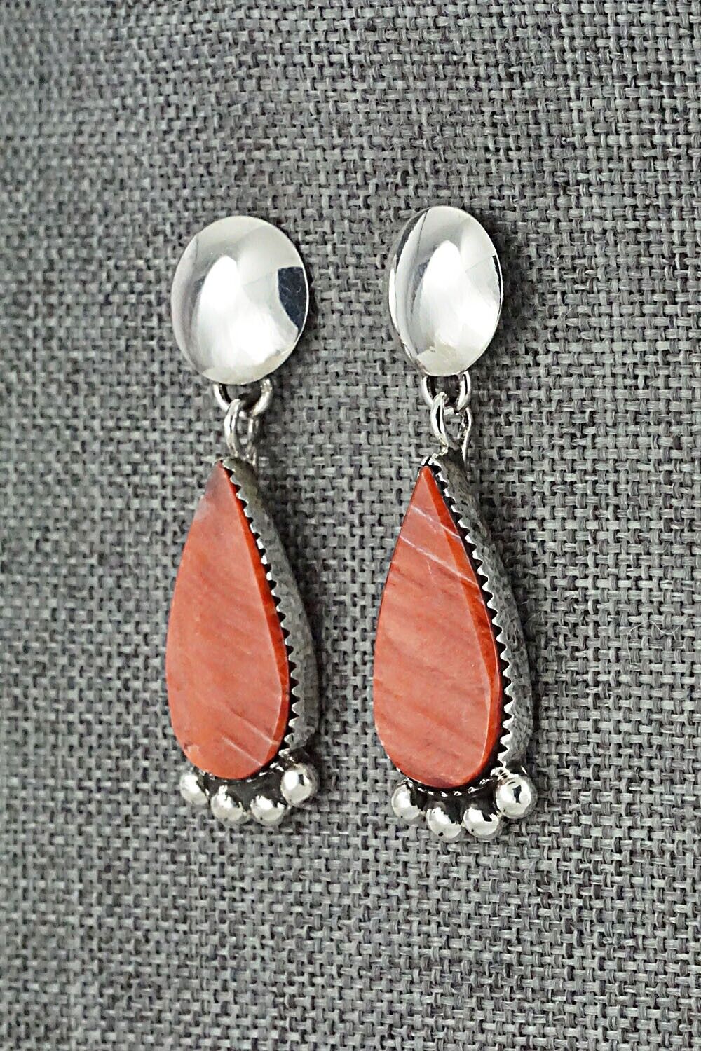 Spiny Oyster & Sterling Silver Earrings - Selina Warner