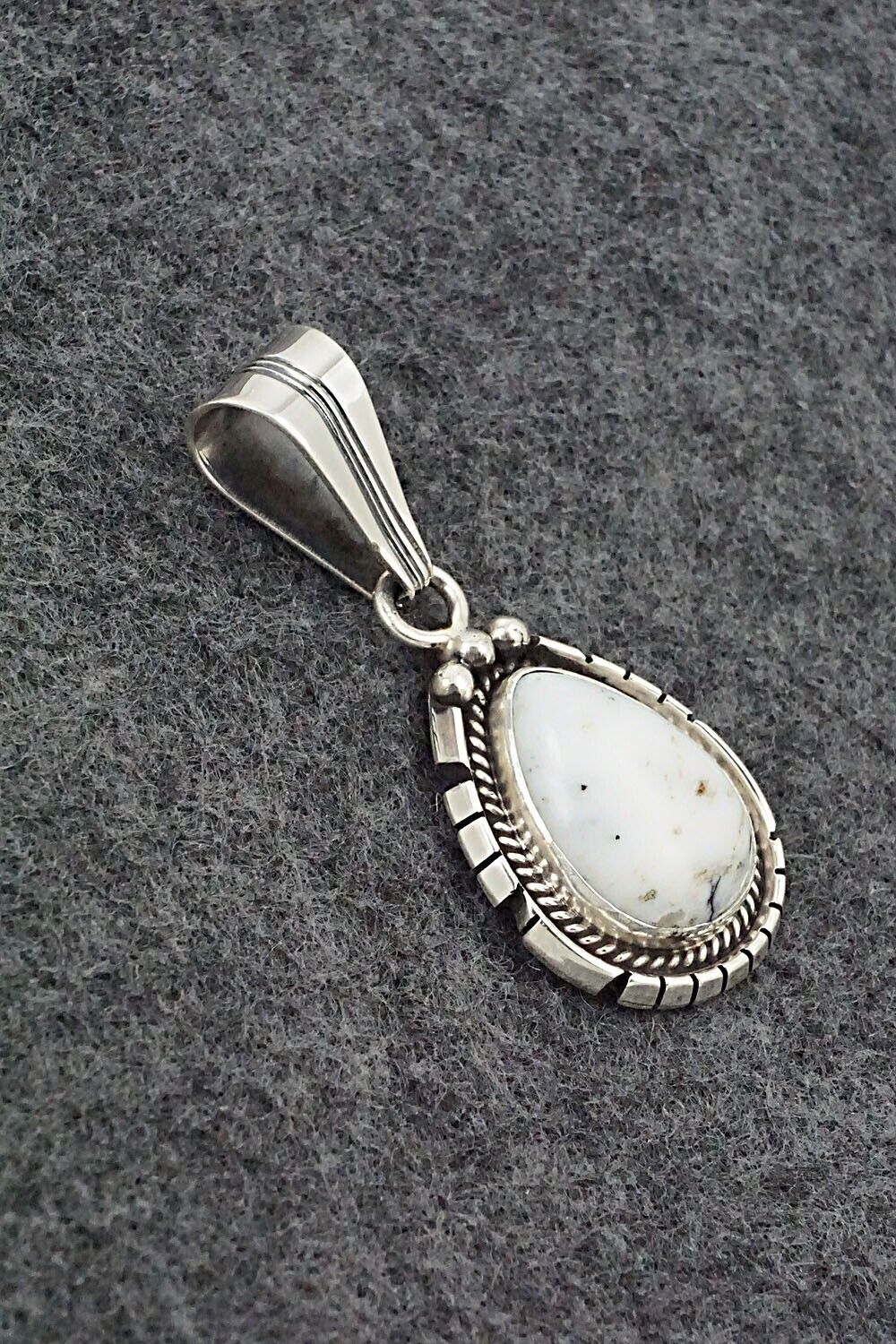 White Buffalo & Sterling Silver Pendant - Samuel Yellowhair