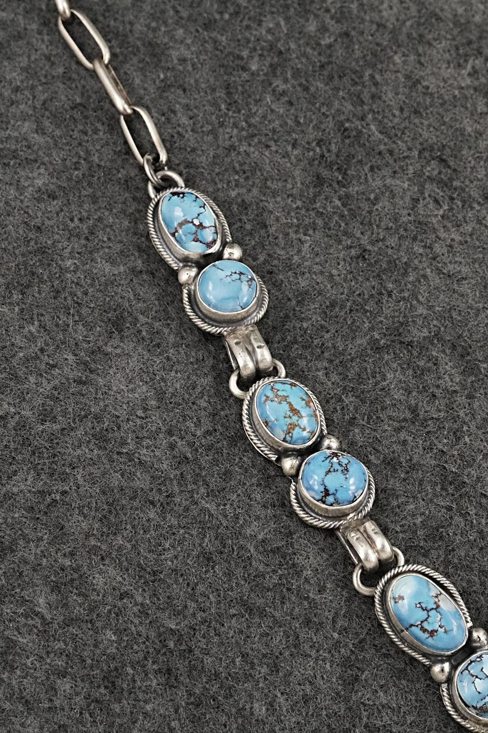 Turquoise & Sterling Silver Necklace and Earrings Set - Paul Livingston
