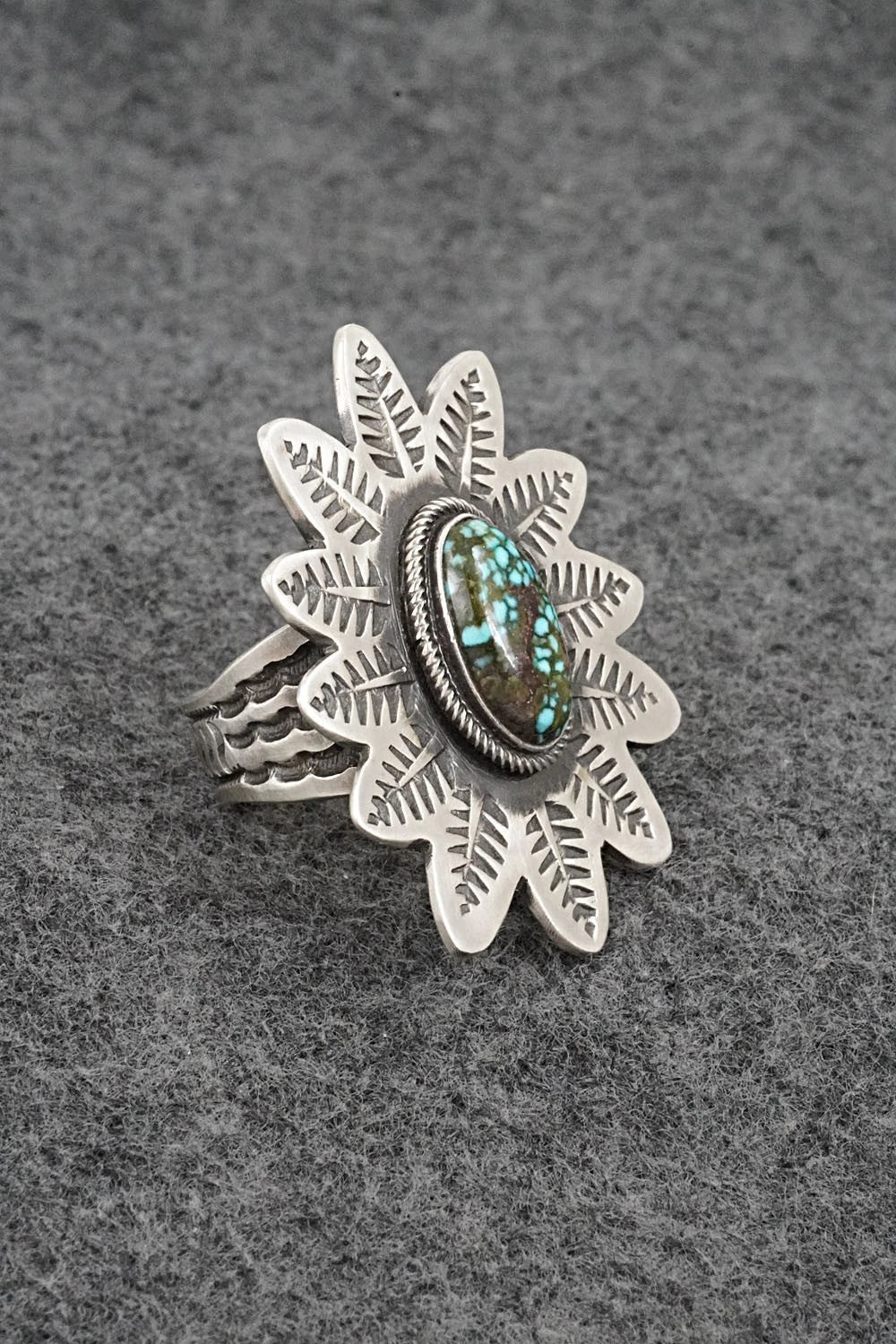 Turquoise & Sterling Silver Ring - Calvin Martinez - Size 8