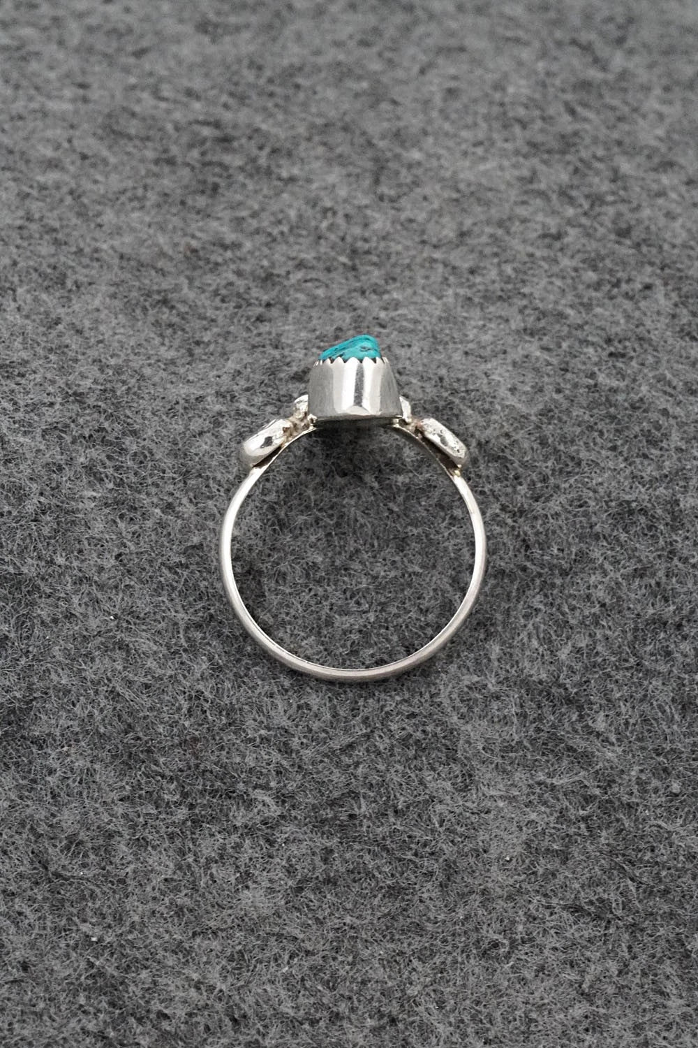 Turquoise, Coral & Sterling Silver Ring - Priscilla Reeder - Size 9