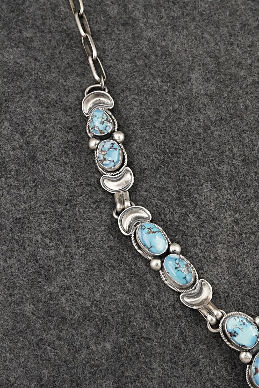 Turquoise & Sterling Silver Necklace and Earrings Set - Paul Livingston