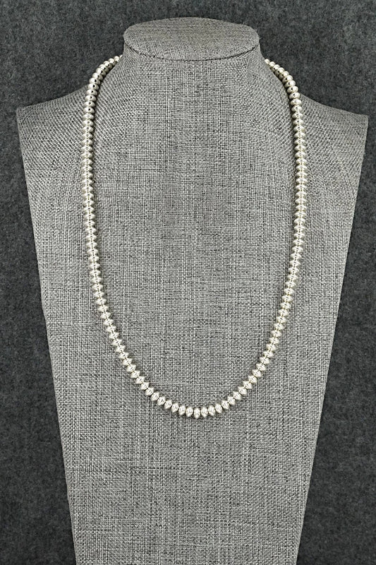 Sterling Silver Navajo Pearl Necklace 19" - Marie Yazzie